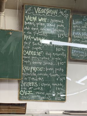 Vegetarian Menu with one vegan option at Davey Jones Deli in Sausalito