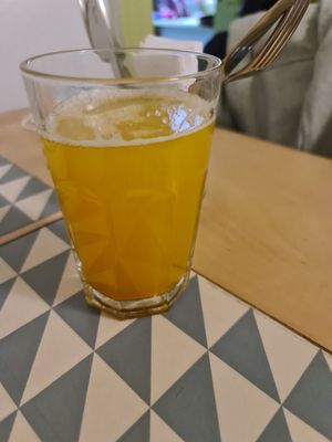 Watery turmeric heal juice at Namu ნამუ - Maybe closed in Tbilisi