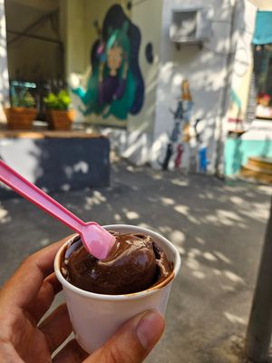 Chocolate sorbet/ice cream (vegan) at The Cone Culture in Tbilisi