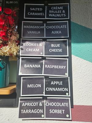 Vegan options marked with the symbol at The Cone Culture in Tbilisi