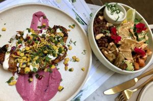 Cauliflower steak + Tulum bowl at Eden in Bondi Beach