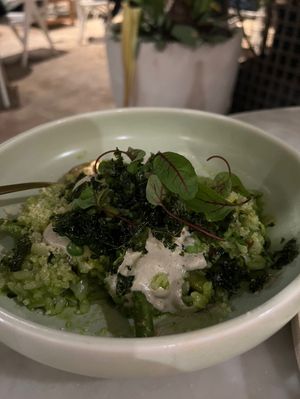 Garden risotto  at Eden in Bondi Beach