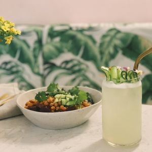 Hippie Bowl and Garden Of Eden cocktail at Eden in Bondi Beach