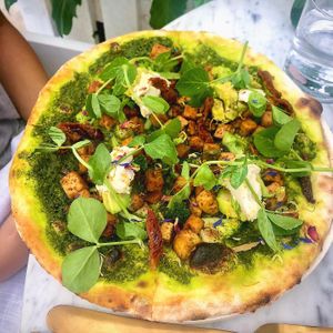 Green goddess pizza at Eden in Bondi Beach