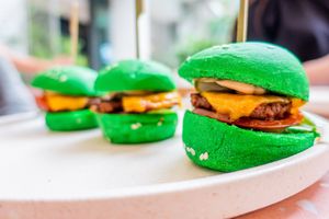 Green burgers  at Eden in Bondi Beach