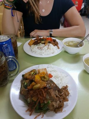 Rice with vegetables and tofu at Thanh Ai in Ho Chi Minh City