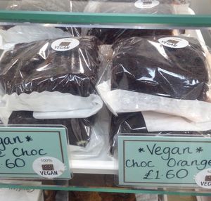 Vegan brownie at Brownie Points in Derby