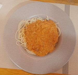 Spaghetti at Loving Hut - Ikh delguur in Ulaanbaatar