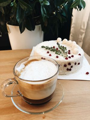 plantbased milk coffees and cakes at Loving Hut - Ikh delguur in Ulaanbaatar