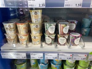 Vegan yogurts  at Alnatura in Reutlingen