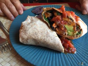 sweet potato burrito  at Amazing Grace in Breckenridge