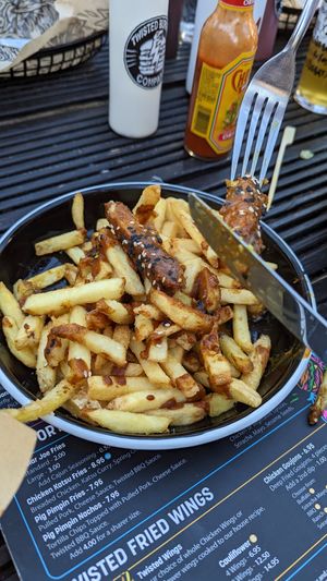 Vegan katsu fries (there was more vegan chicken on top but didn't get a picture in time!) at Triple Point Brewery & Bar in Sheffield