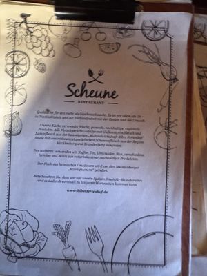 Speisenkarte   at Scheune Biber Ferienhof in Mirow