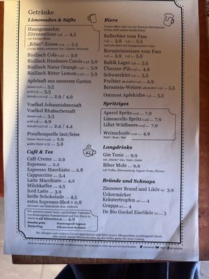 Speisenkarte   at Scheune Biber Ferienhof in Mirow