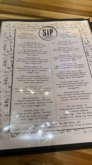 Menu page 2  at Sip in Plattsburgh