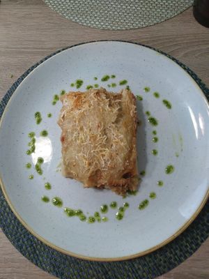 Lasanya de bolets amb formatge de coco at La Cookessa Bio in Granollers