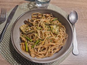 Espaguetis d'espelta at La Cookessa Bio in Granollers