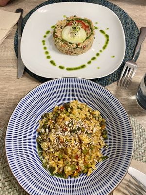 Taboulé y arroz con verduras  at La Cookessa Bio in Granollers