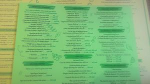 Drinks menu at Go Fresh in Chisinau