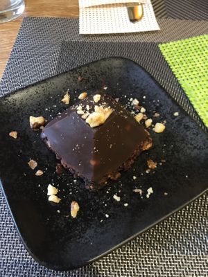 Nuts and chocolate raw cake at Go Fresh in Chisinau