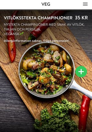 April 2024 menu  at Pinchos in Lidkoeping