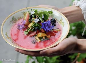 Watermelon Gazpacho photo by Serena at Momoshares  at Local Vegan in Seattle