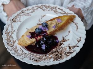 Almond Butter Tartine & bowhill blueberries   photo by Serena at Momoshares   at Local Vegan in Seattle