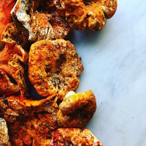 Lobster mushrooms  at Local Vegan in Seattle