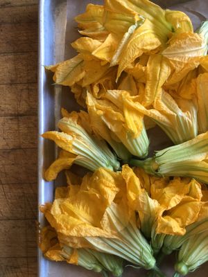 Squash blossoms  at Local Vegan in Seattle