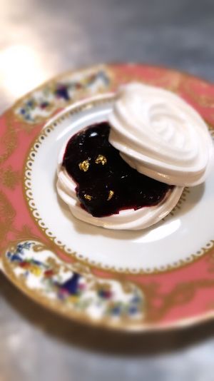 Huckleberry pavlova  at Local Vegan in Seattle