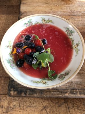 Watermelon Gazpacho  at Local Vegan in Seattle