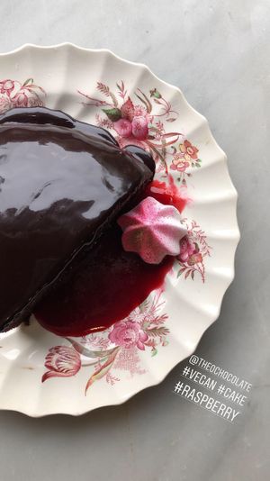 Theo chocolate cake  at Local Vegan in Seattle