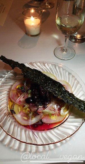 Crunchy kale appetizer  at Local Vegan in Seattle