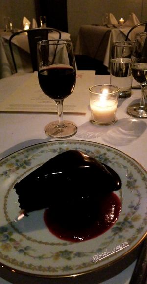 Theo chocolate cake at Local Vegan in Seattle