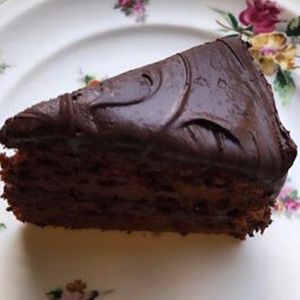 Vegan chocolate cake  at Local Vegan in Seattle