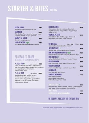 Vorspeisen at Beachclub Copacabana in The Hague