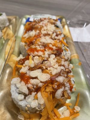 modified veggie volcano roll (no mayo sauce)  at Wegmans in Fayetteville