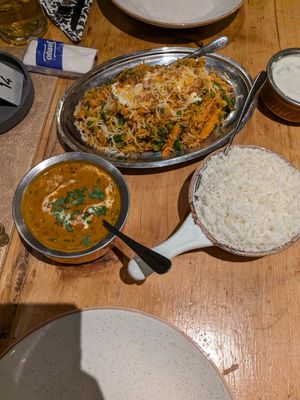Daal and biryani at Spice Bazaar in Engelberg
