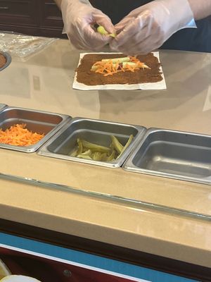 Making a Kofteh Wrap (September 2022)  at Happy Vegans in Clifton