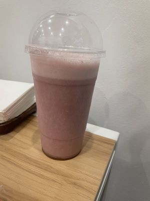 Strawberry banana smoothie  at Happy Vegans in Clifton