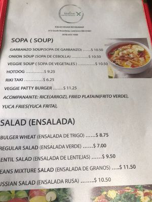 Menu, p. 2 at Icelso in Lawrence