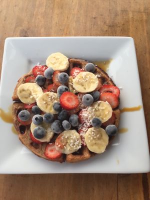 Waffles at Container Cafe in Lima