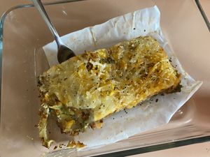 Vegan Enchilada from the fridge case. Soooooo good! Probably some of the best vegan lasagna I’ve had yet!   at Wild Grocery & Cafe in Manzanita