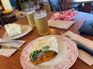 Roasted Cauliflower Green Garlic Pesto Burrito at Wild Grocery & Cafe in Manzanita