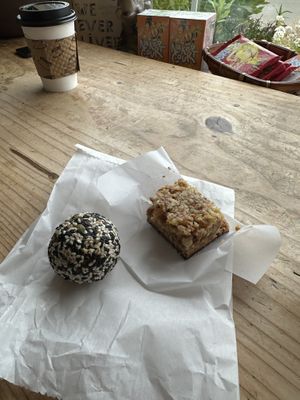 Almond butter ball & rawsome bar   at Wild Grocery & Cafe in Manzanita