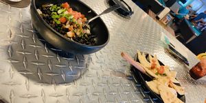 Vegan beans and rice with pita and hummus  at Mad Beach Craft Brewing in Madeira Beach