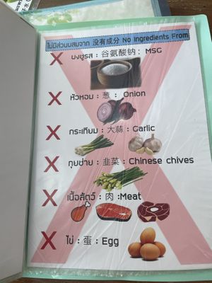 Kein msg… alles vegan, haben aber auch käseprodukte  at V. Napaphud Vegetarian Food in Chiang Mai