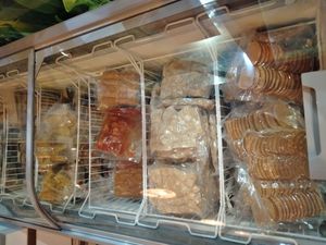 Freezer of mock meats for sale! at V. Napaphud Vegetarian Food in Chiang Mai