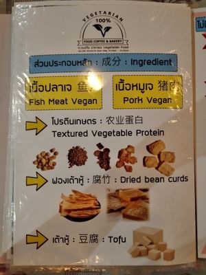 From the menu at V. Napaphud Vegetarian Food in Chiang Mai
