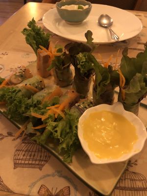Fresh spring rolls  at V. Napaphud Vegetarian Food in Chiang Mai